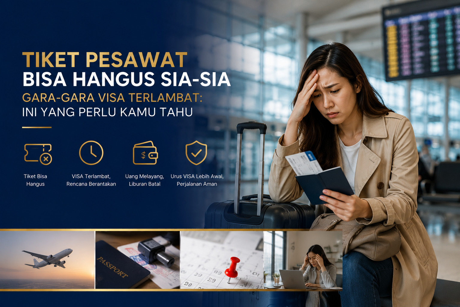 Tiket hangus karena visa terlambat