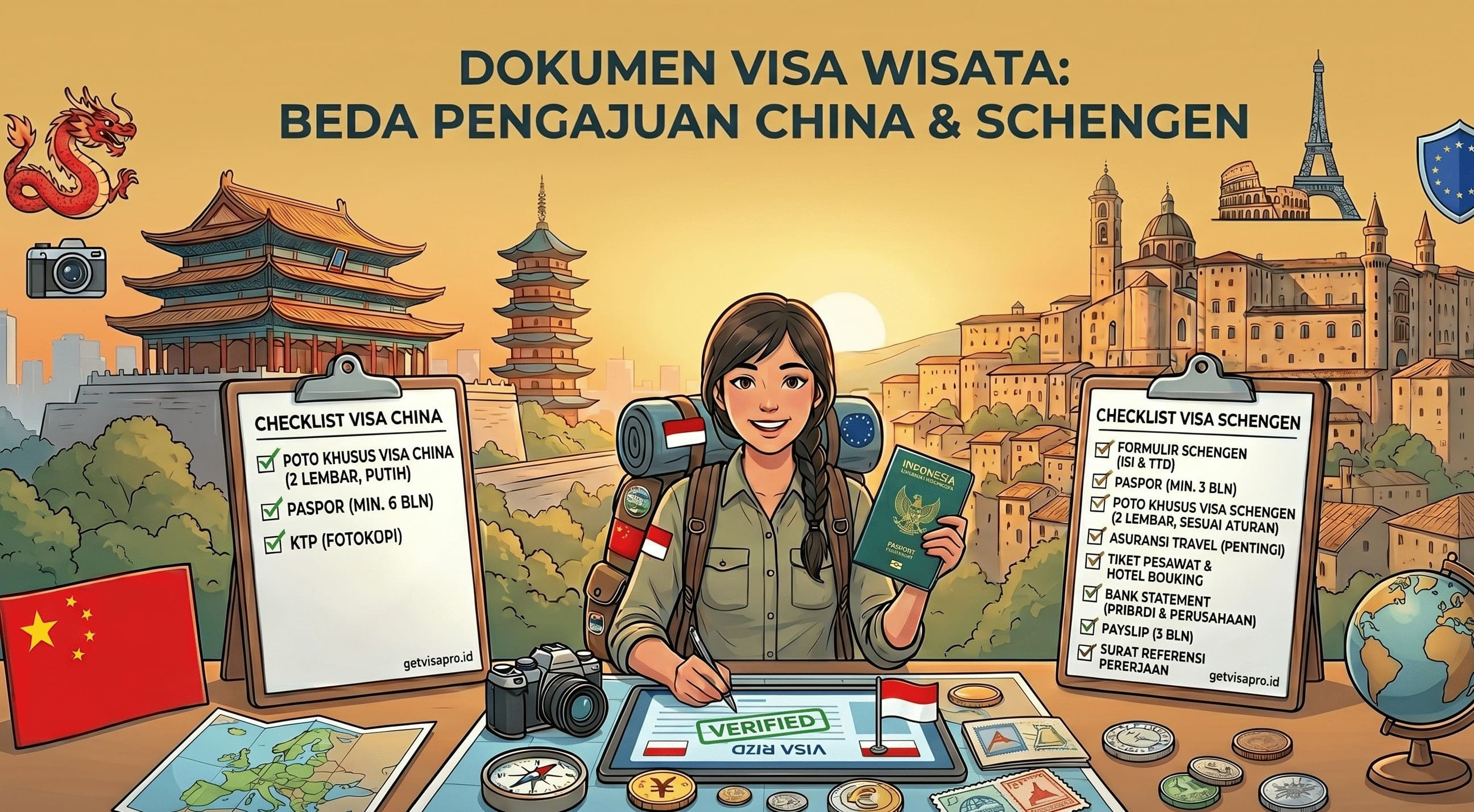 Checklist Dokumen Visa Wisata Lengkap: Beda Pengajuan Visa China dan Schengen